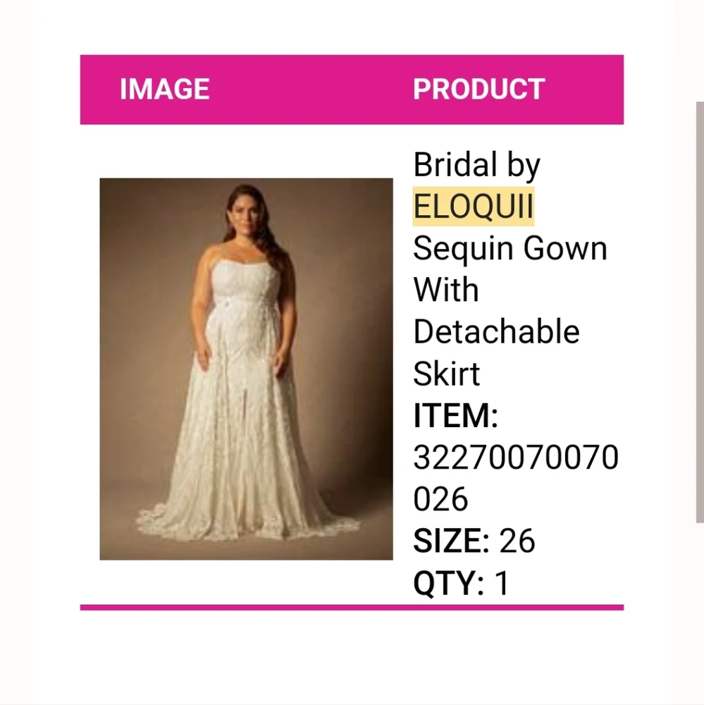 Eloquii Cream Lace Wedding Dress - Picture 3 of 7